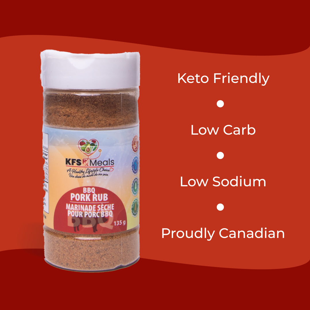 KFS Rx Meals - BBQ Pork Rub. Keto Friendly. Low Carb. Low Sodium. Proudly Canadian.