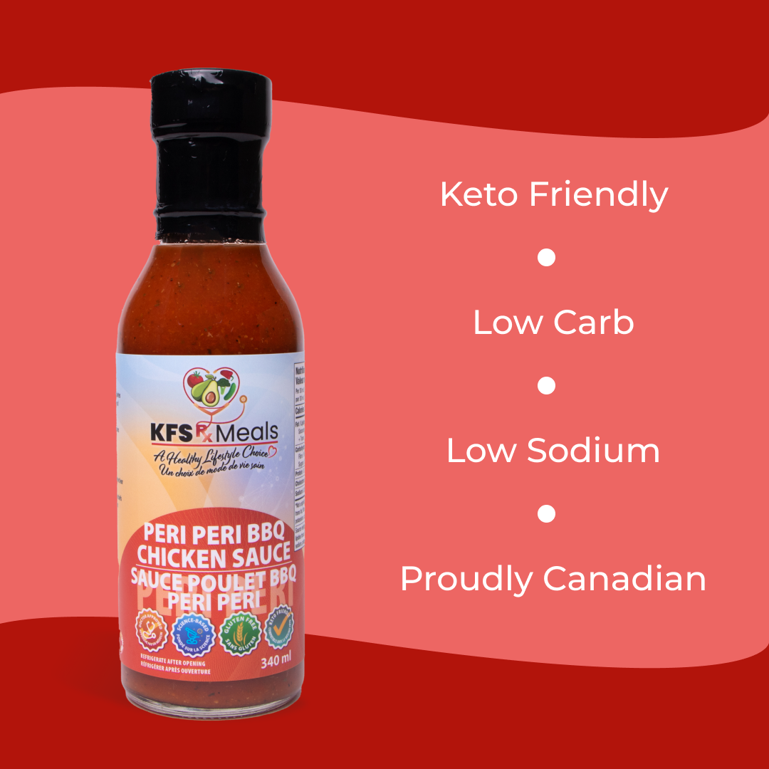KFS Rx Meals - Peri Peri BBQ Chicken Sauce. Keto Friendly. Low Carb. Low Sodium. Proudly Canadian.