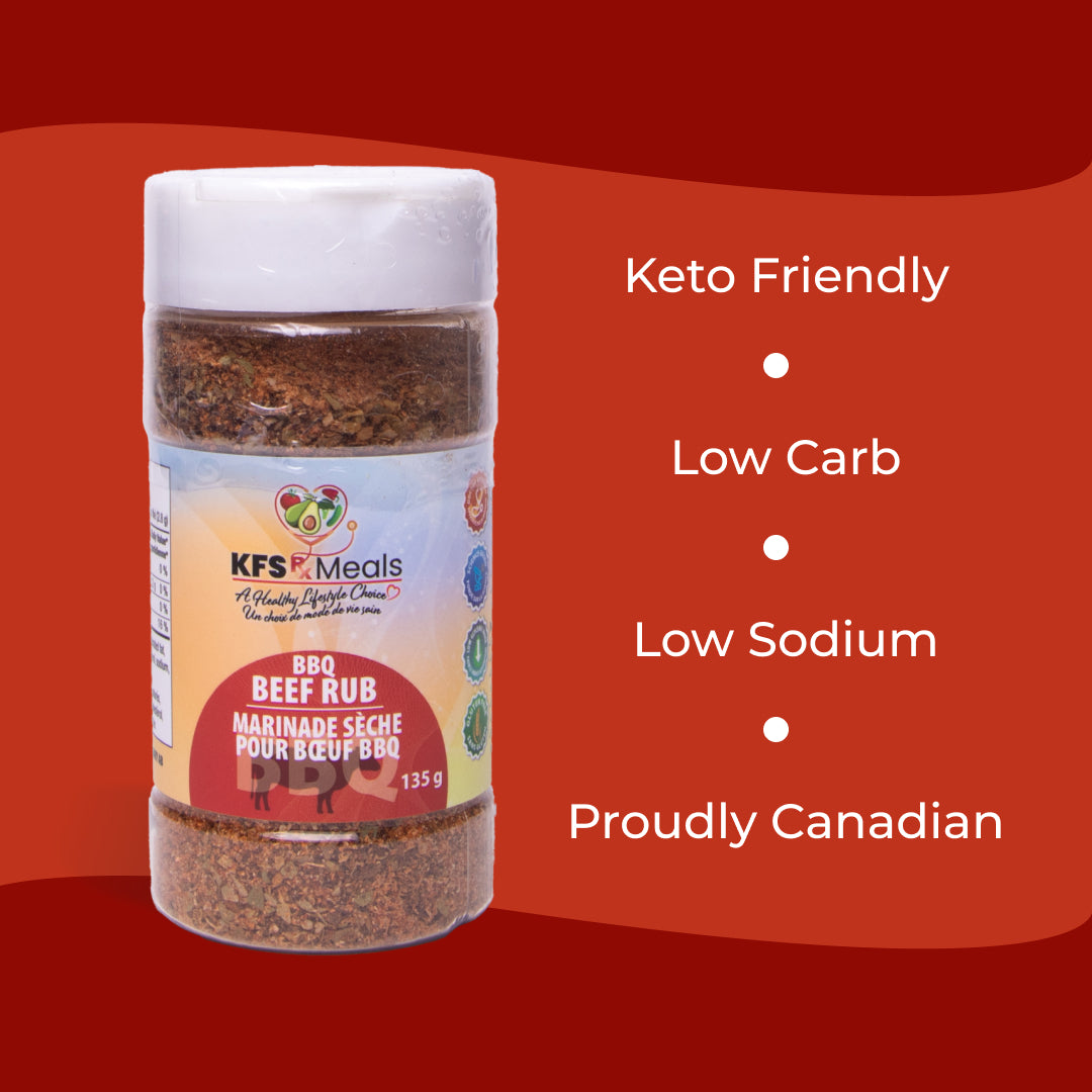 KFS Rx Meals - BBQ Beef Rub. Keto Friendly. Low Carb. Low Sodium. Proudly Canadian.